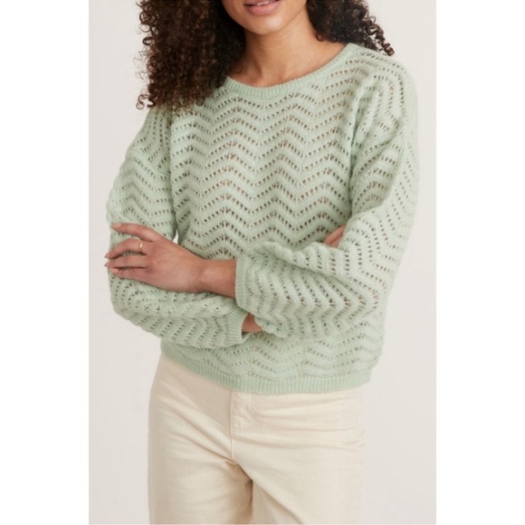 Marine layer Ruby sweater robbins egg size S knit green alpaca wool - Picture 1 of 10